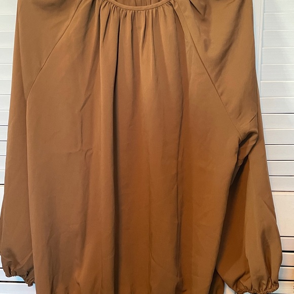 Chico’s $89 brown peasant top size 2P 12/14 - Picture 6 of 14